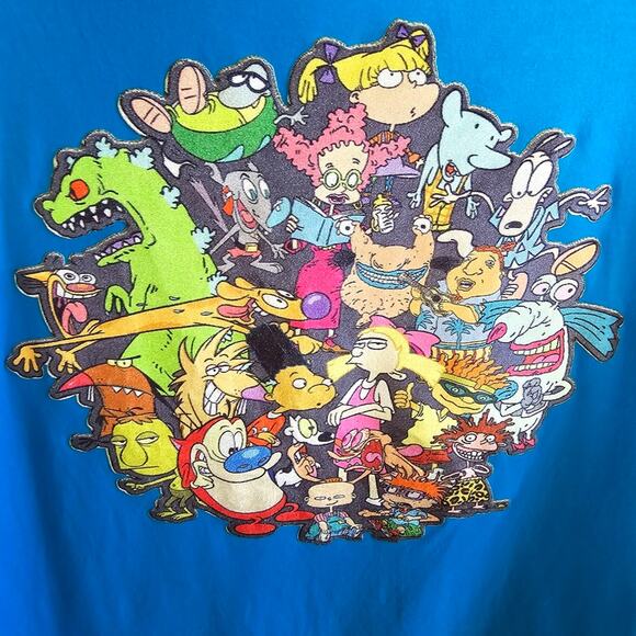 90's Nickelodeon Y2K Show Patch Blue Graphic Tee Unisex Small - Picture 5 of 12